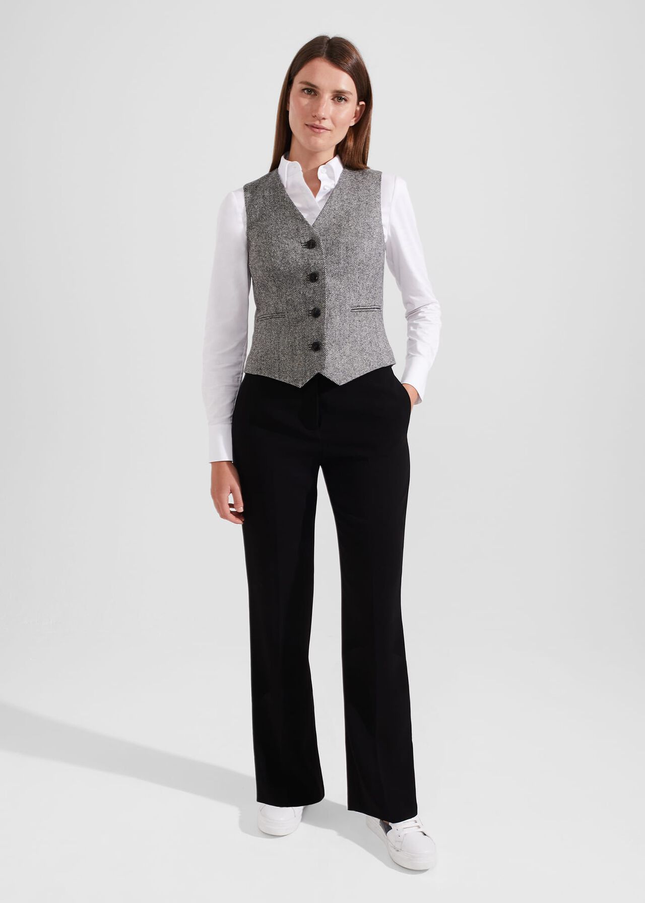 Elle Waistcoat, Black White, hi-res