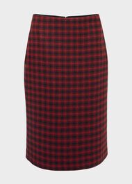 Daphne Wool Pencil Skirt, Red Black, hi-res
