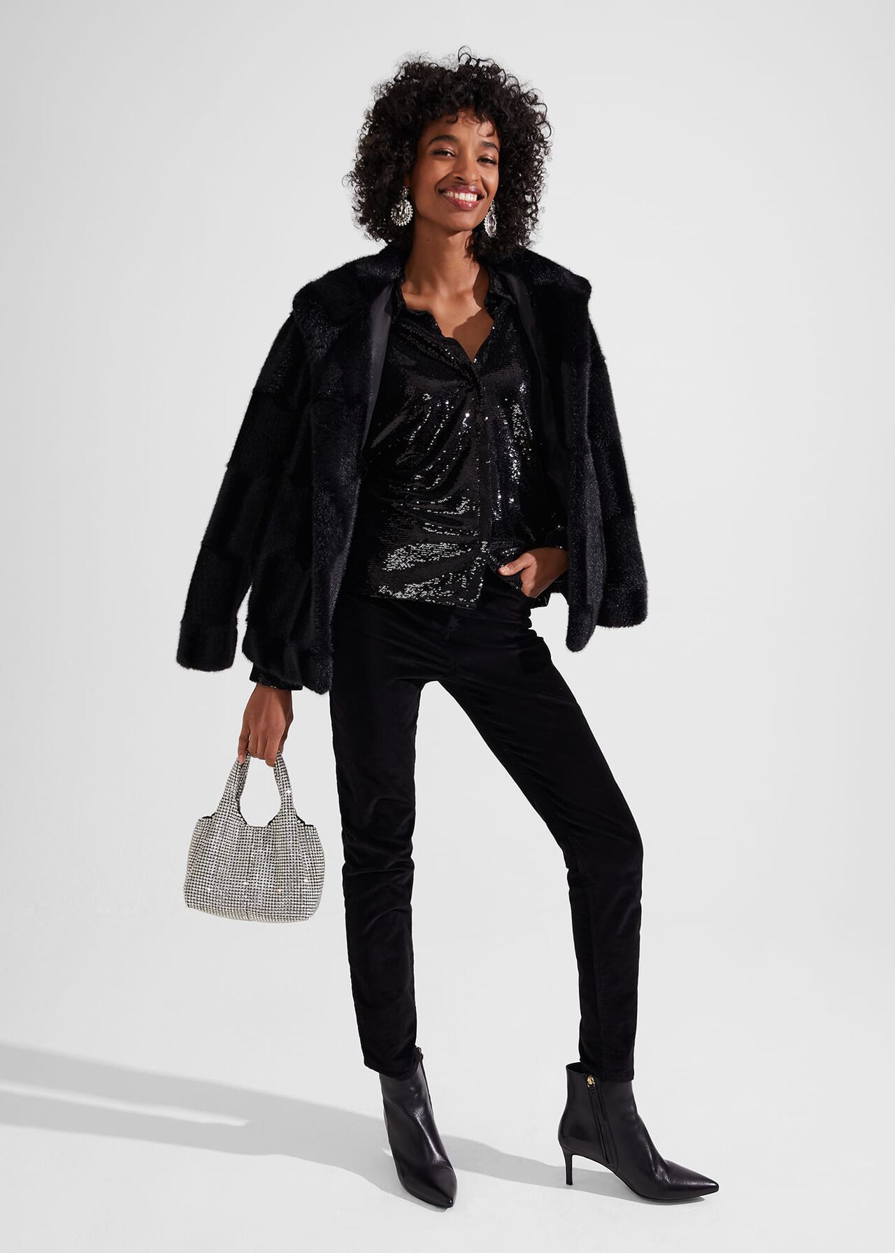 Gia Velvet Jeans, Black, hi-res