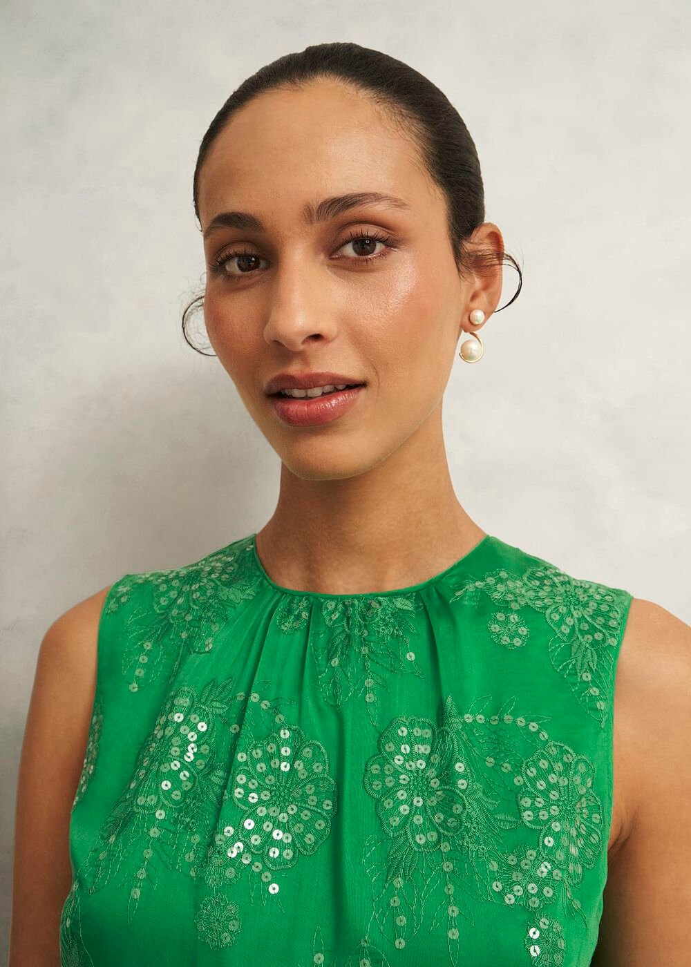 Rachel Embroidered Dress, Cilantro Green, hi-res