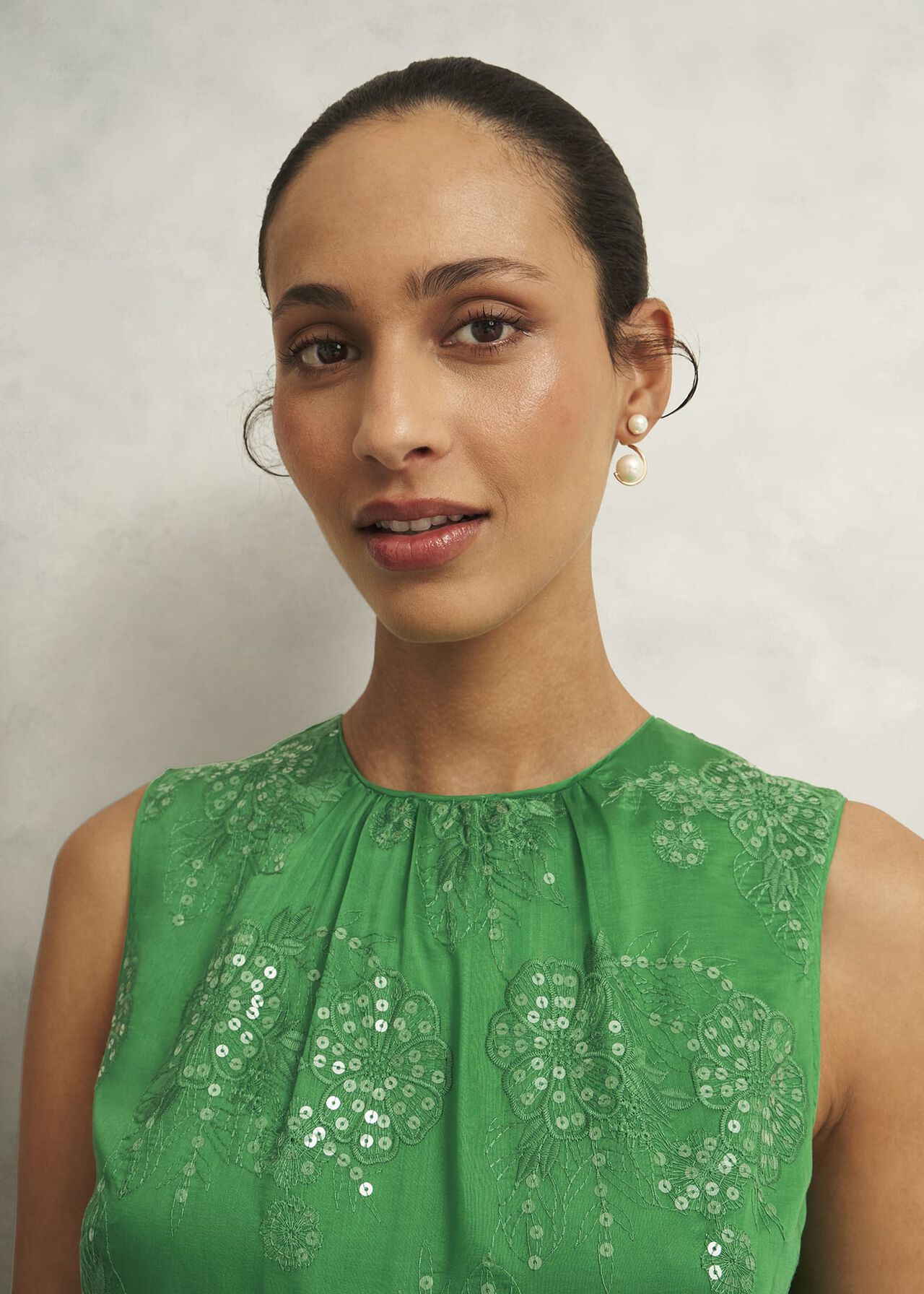 Rachel Embroidered Dress, Cilantro Green, hi-res