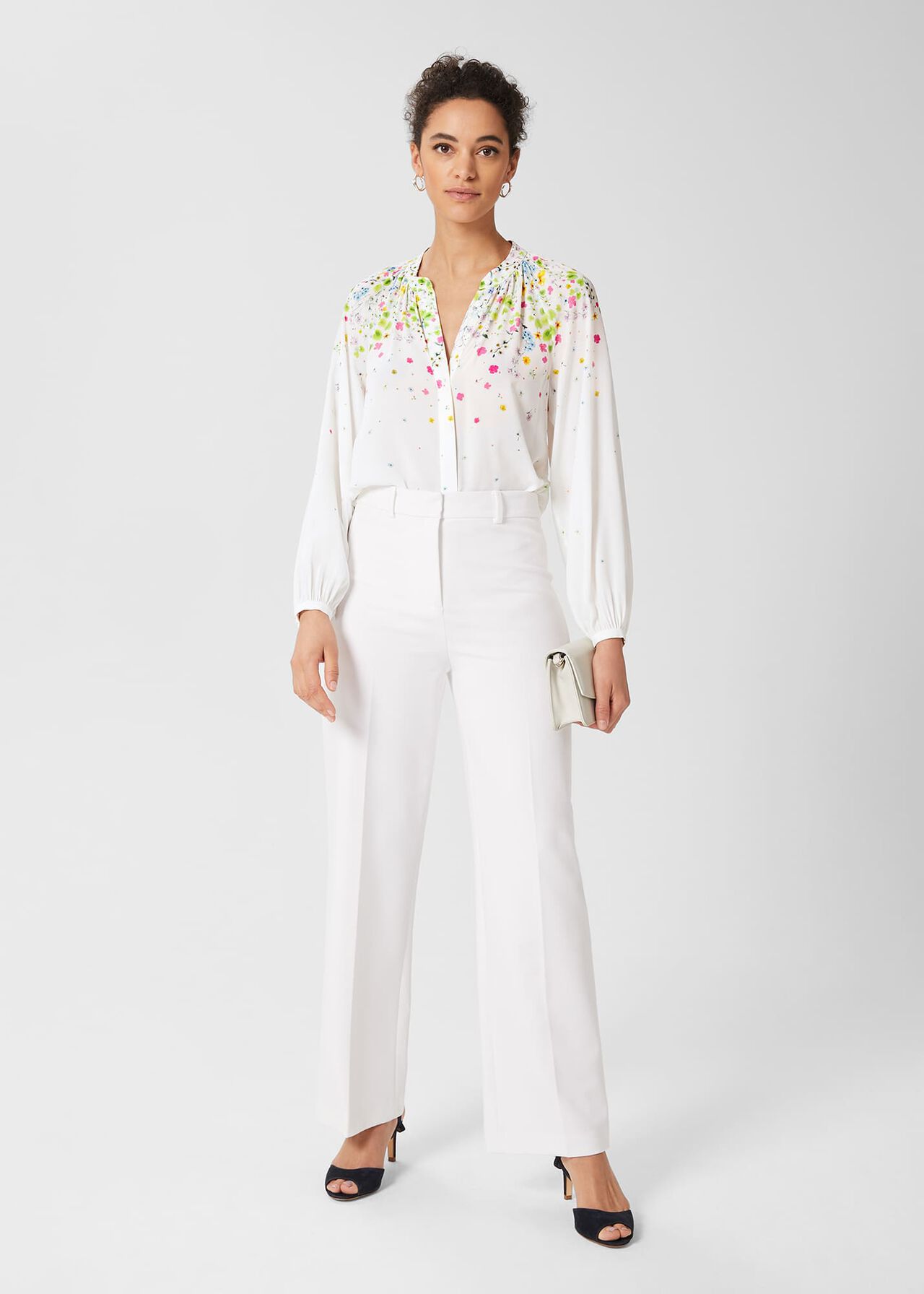 Natasha Wide Trousers, Ivory, hi-res