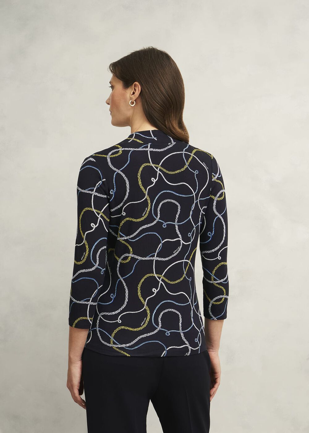 Aimee Printed Top, Navy Multi, hi-res