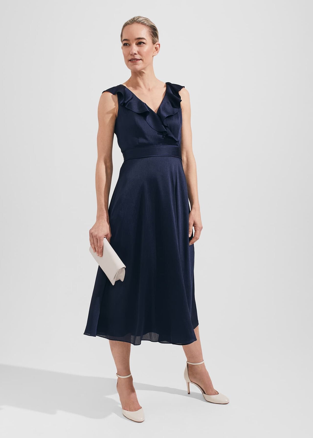 Romina Fit And Flare Dress, Navy, hi-res