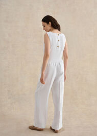 Alessia Linen Wide Leg Pants, White, hi-res