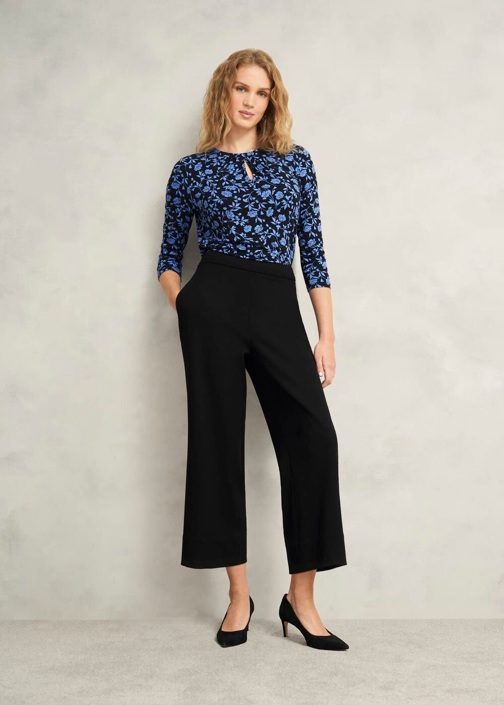 Dina Crop Trousers, Black, hi-res