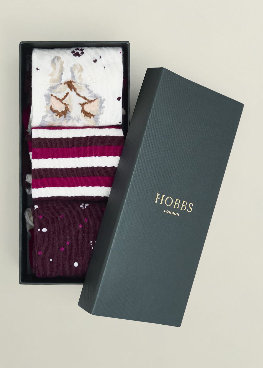 Scarf Cat Sock Set, Pink Multi, hi-res