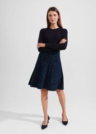 Gill Knitted Dress, Hobbs Navy Blue, hi-res