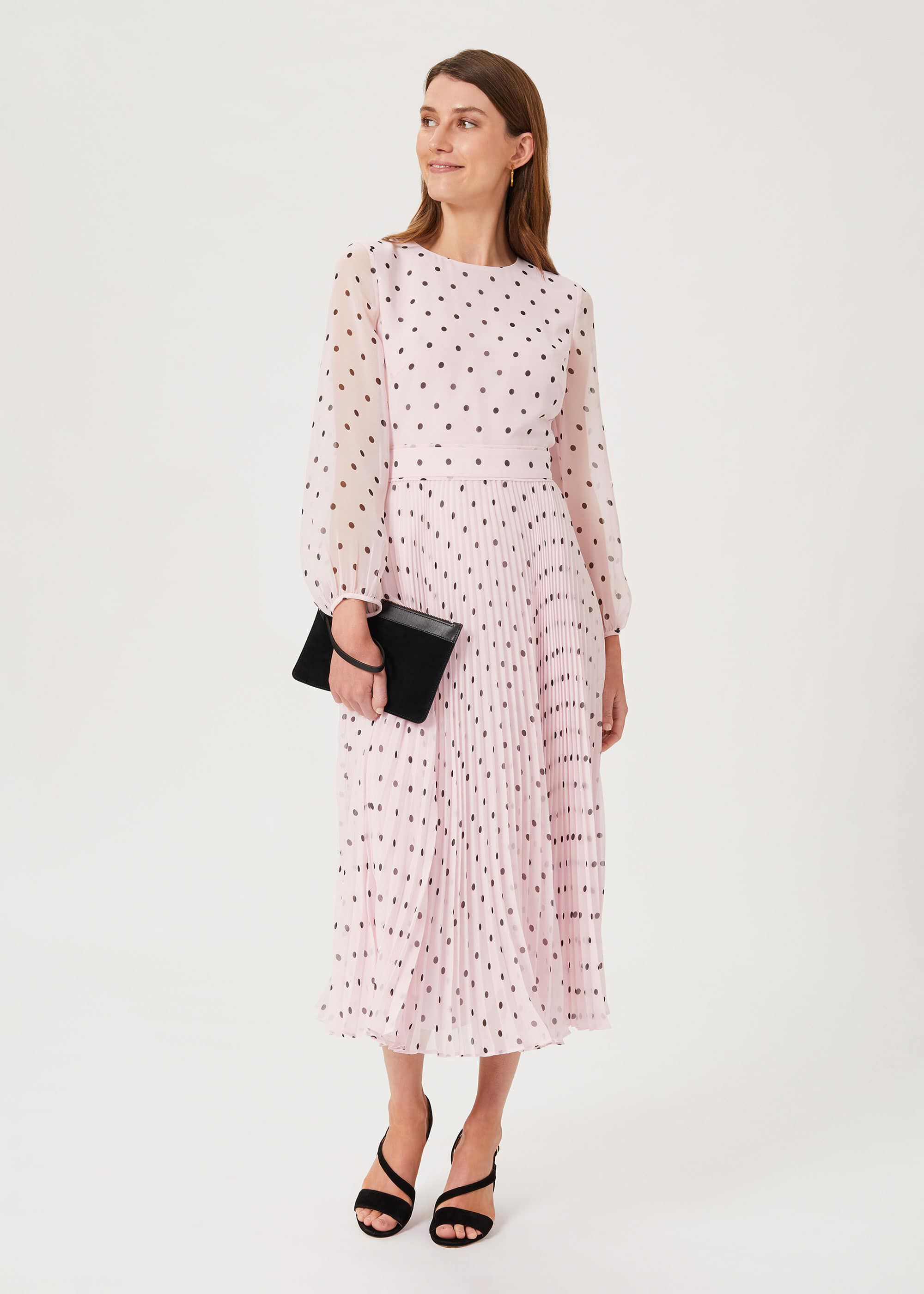 Selena Spot Pleated Dress