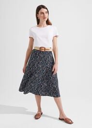 Anika Midi Skirt, Navy Multi, hi-res