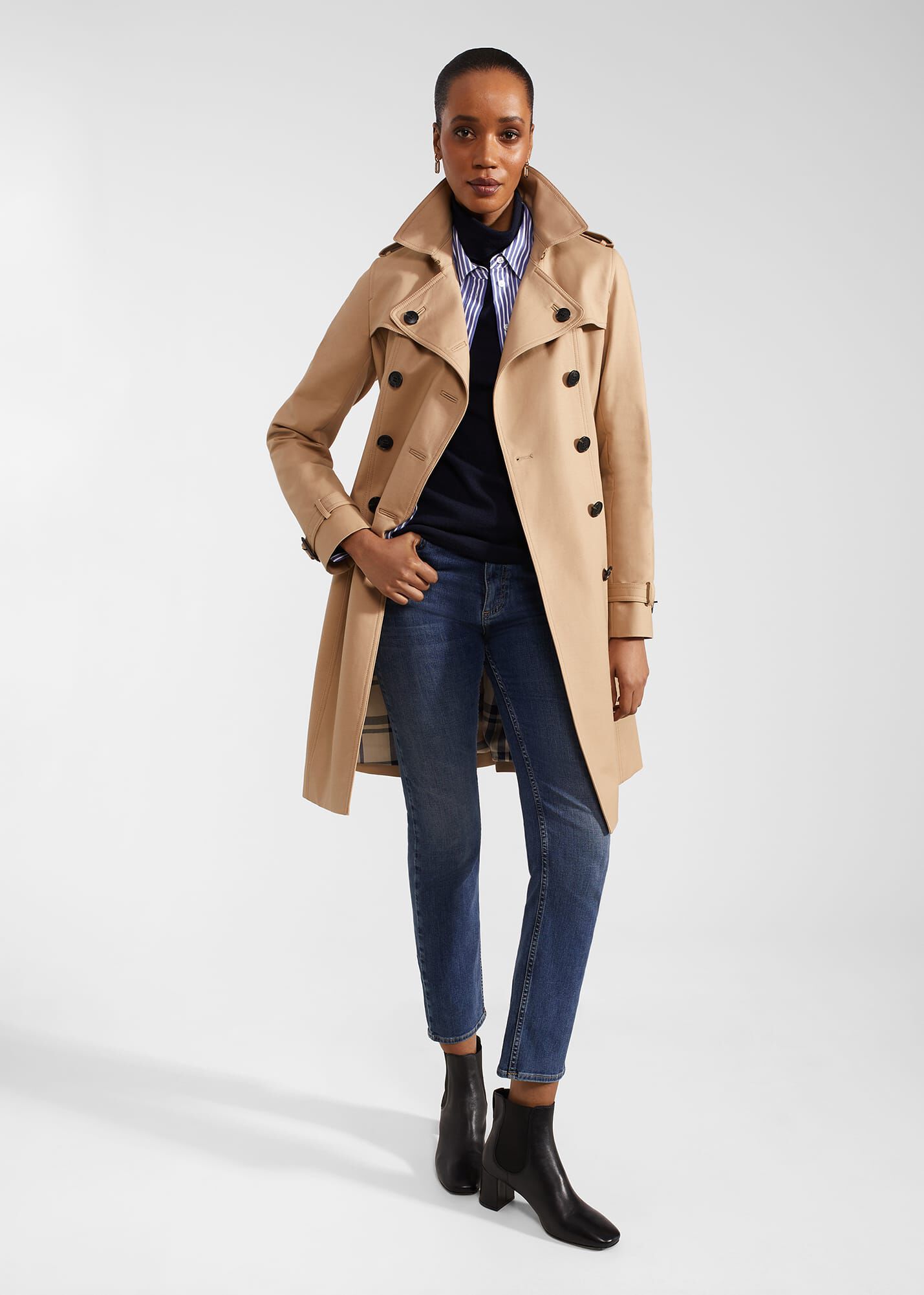 Skylar Shower Resistant Trench Coat