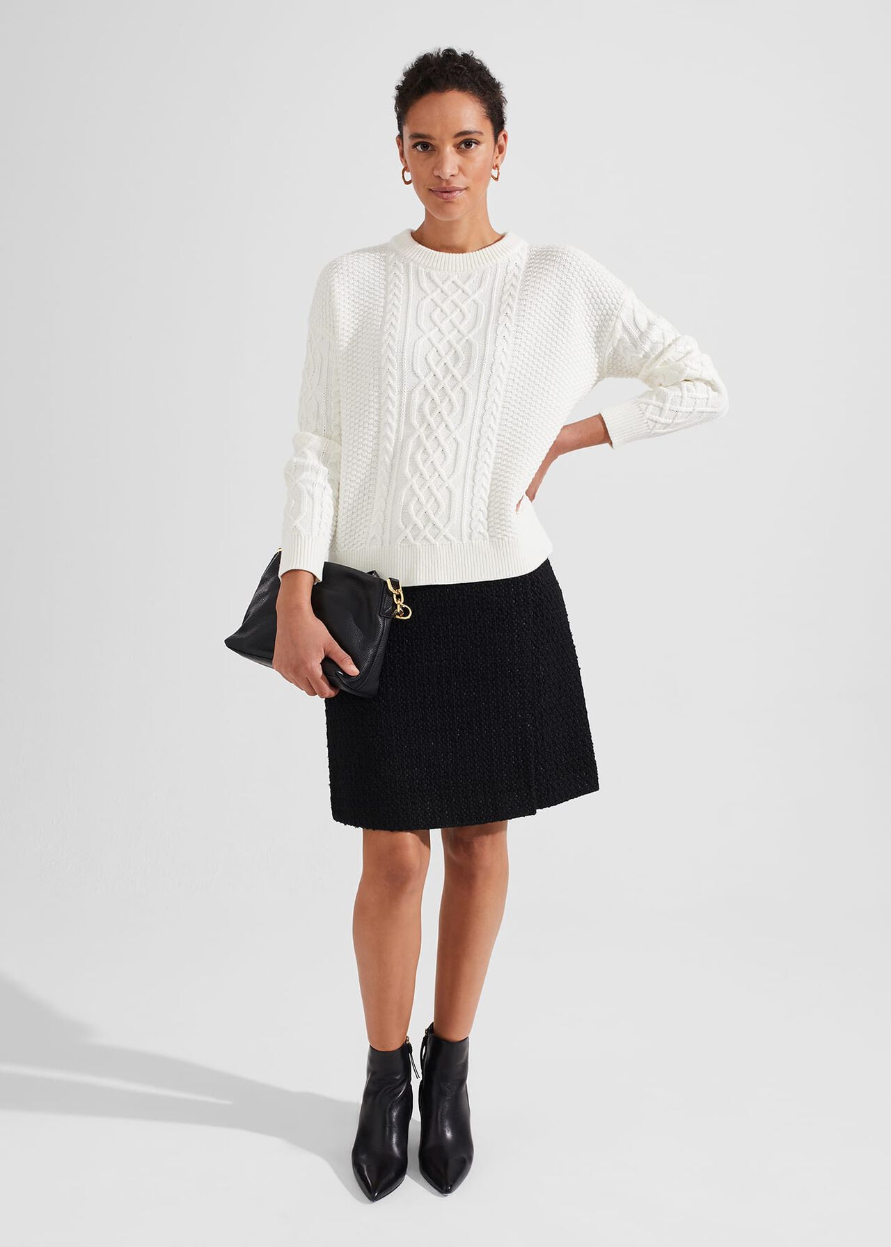 Emmy Skirt With Wool, Black, hi-res