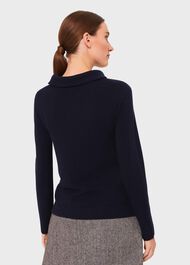 Audrey Wool Cashmere Sweater, Midnight Navy, hi-res