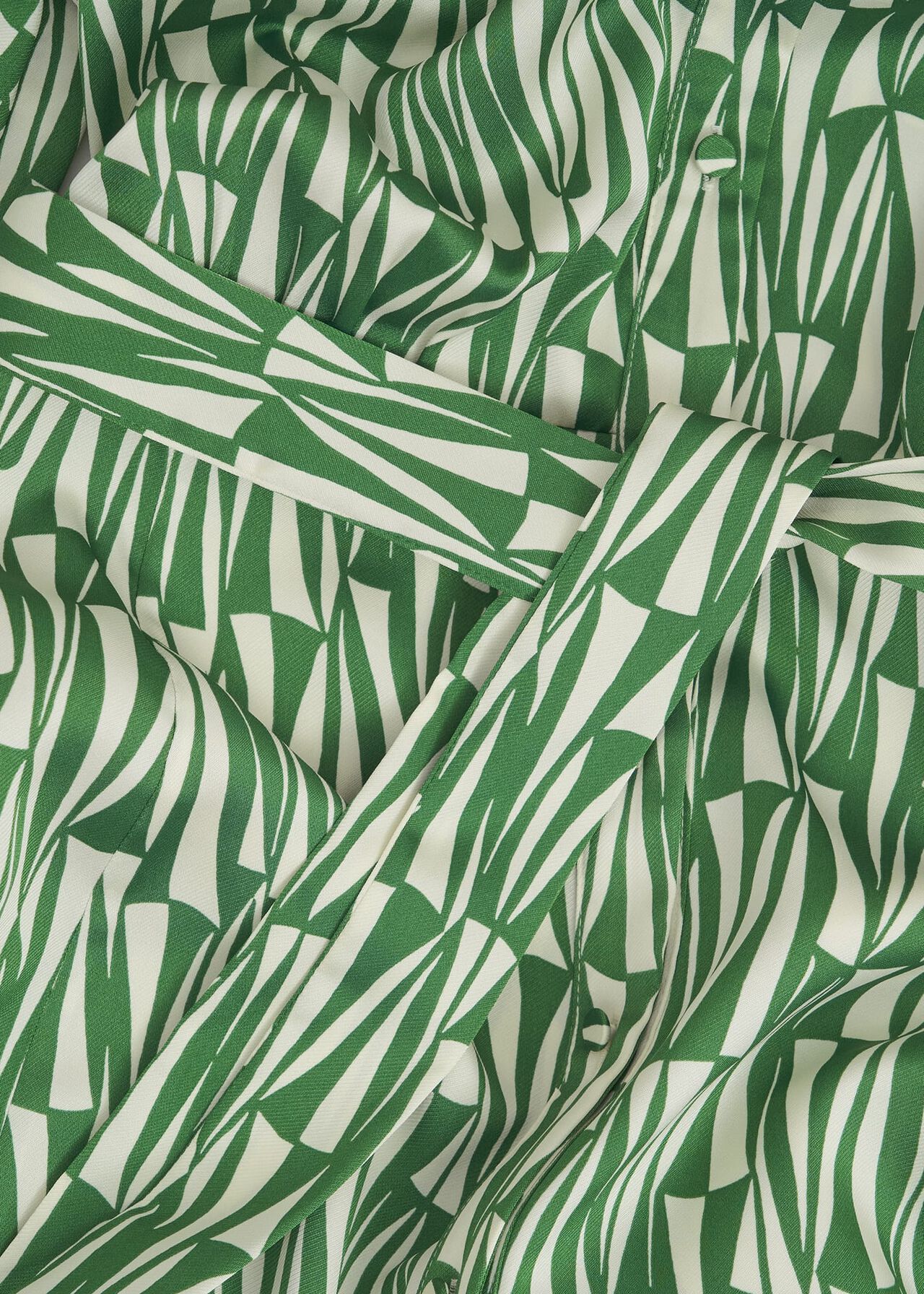 Deanery Midi Shirt Dress, Green Cream, hi-res