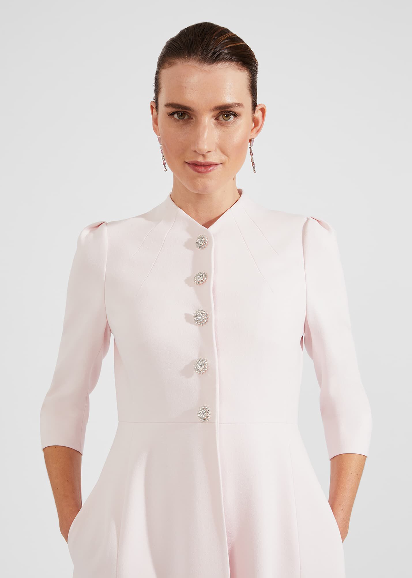 Pink fit and flare coat online