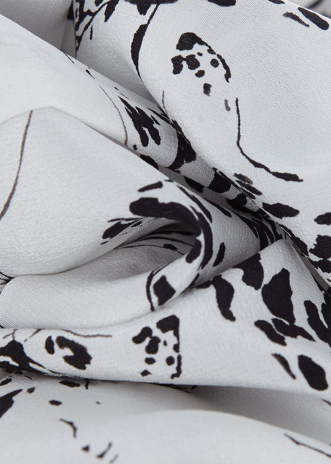Eva Silk Printed Shirt, Ivory Black, hi-res