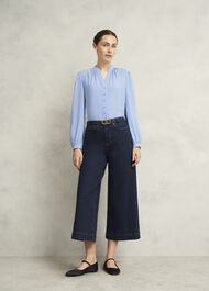 Light Blue Peony Blouse, Maya Blue, hi-res
