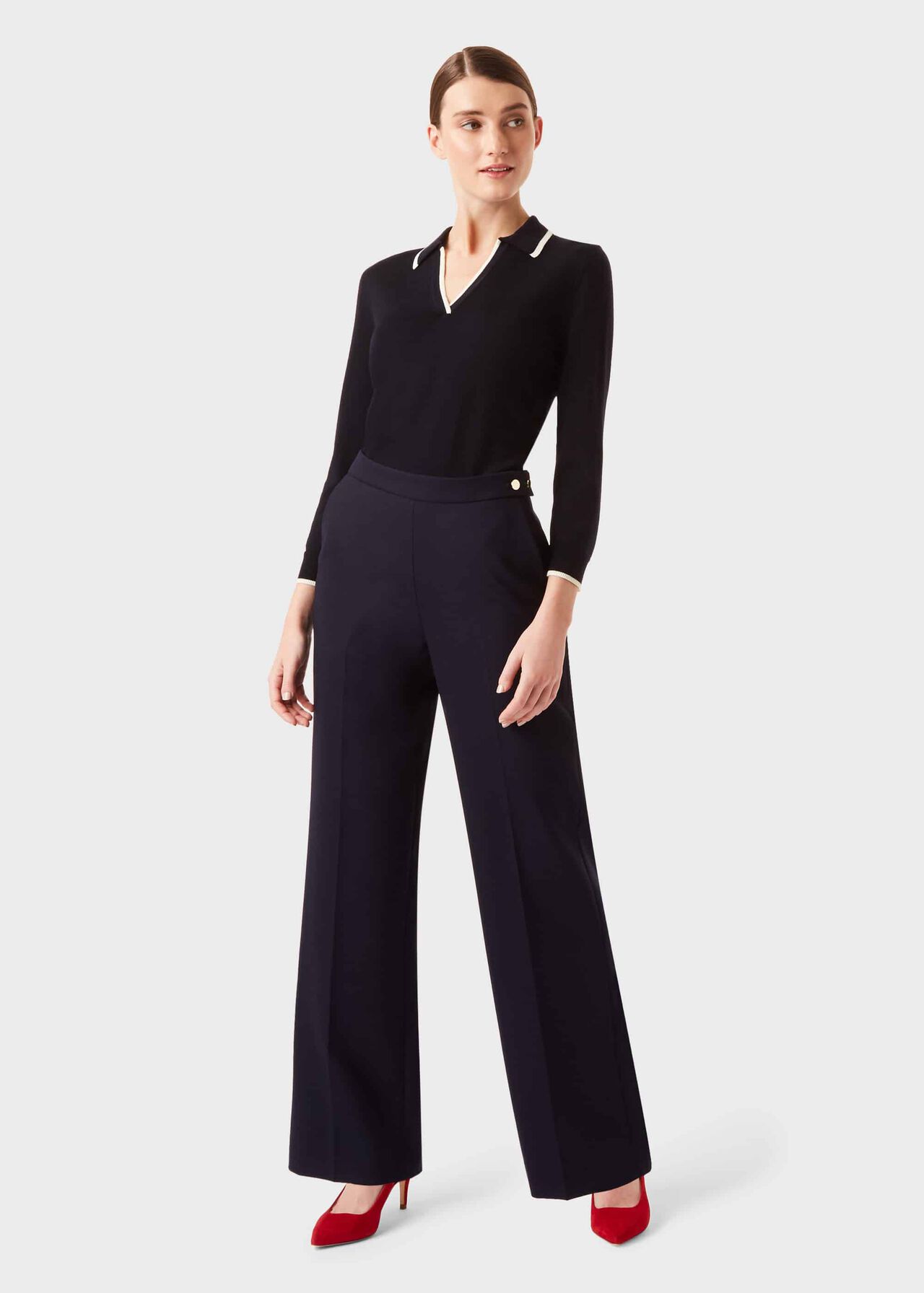 Kendall Trouser With Stretch, Navy, hi-res