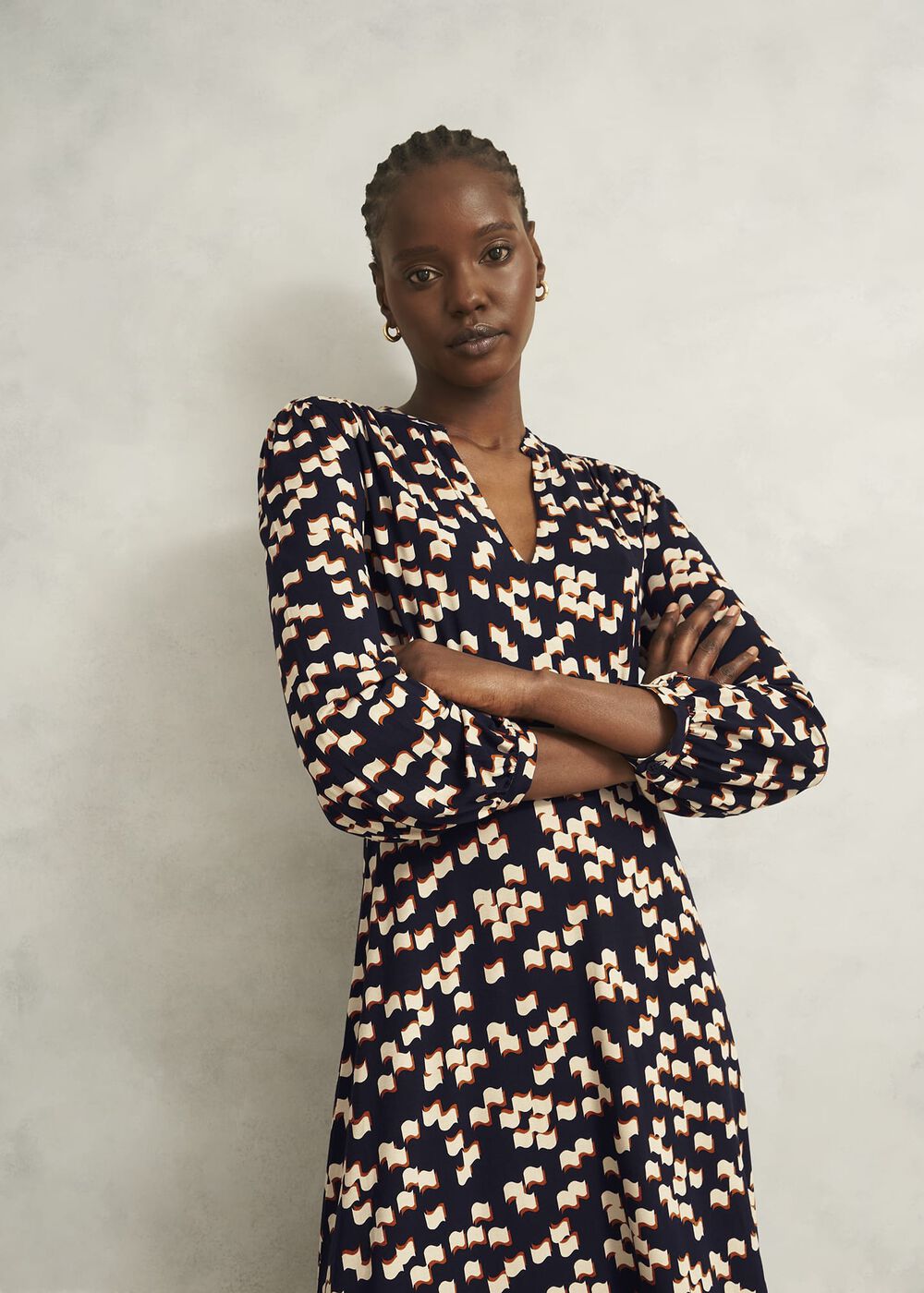 Harlie Jersey Dress, Navy Multi, hi-res