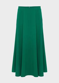 Marie Satin Midi Skirt, Field Green, hi-res