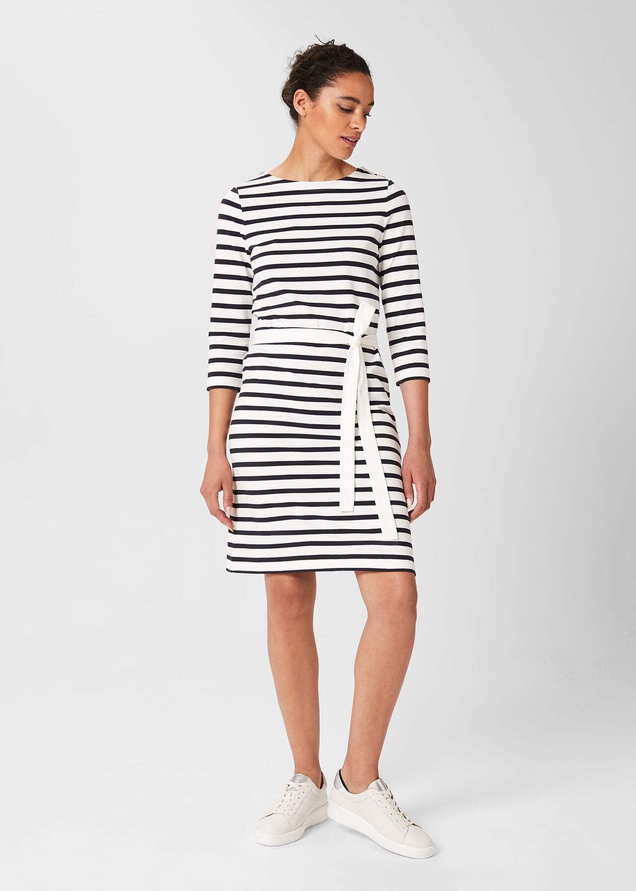 Jolie Jersey Dress, Navy White, hi-res