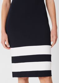 Betty Jersey Shift Dress, Navy Ivory, hi-res