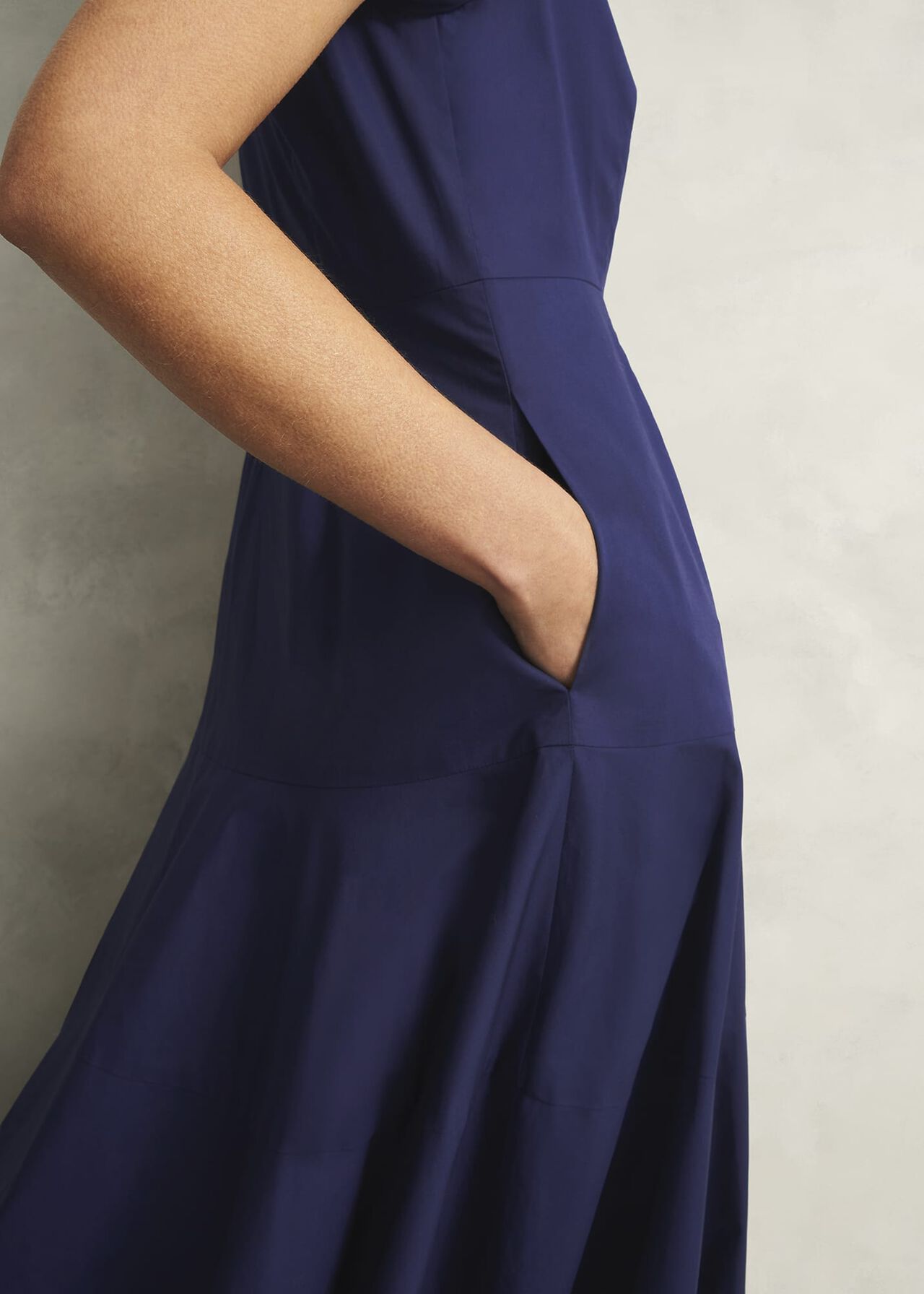 Lilah Cotton Dress, Rich Navy Blue, hi-res