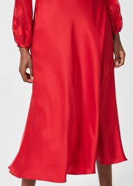 Lenora Silk Fit And Flare Dress, Poppy Red, hi-res