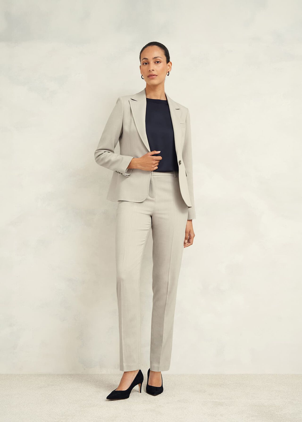 Ellen Straight Trousers, Buff Grey, hi-res