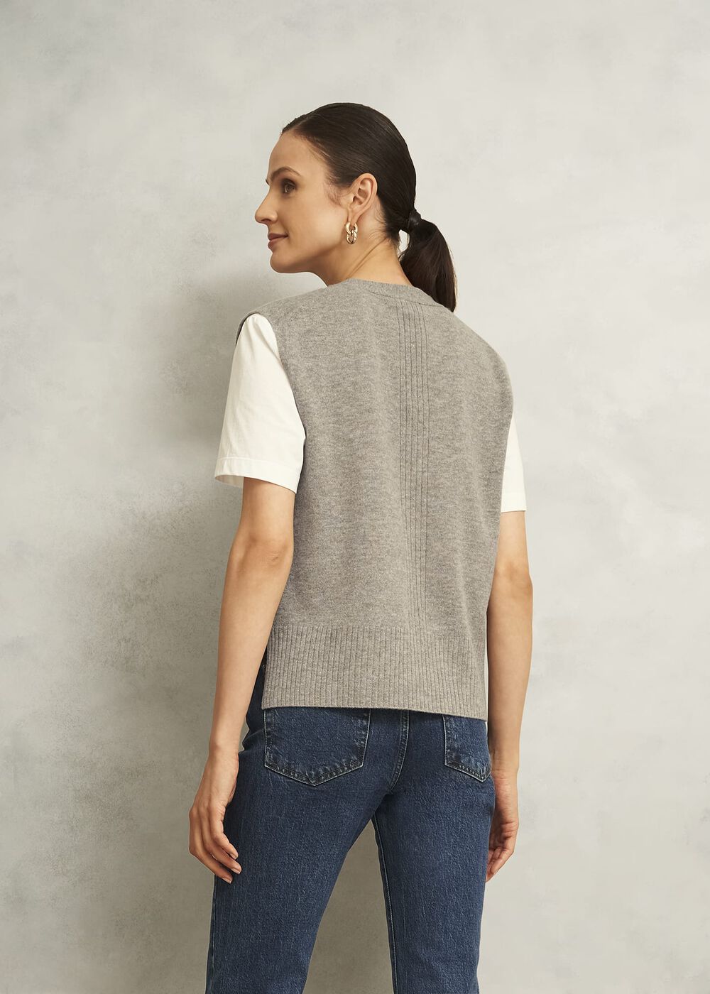 Maya Knitted Tank Top, Fawn Marl, hi-res