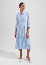 Petite Leona Dress, Dusky Blue Ivry, hi-res