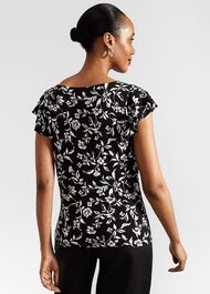 Nessie Printed Top, Black Ivory, hi-res
