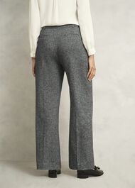 Emelie Wide Trousers With Wool, Black Ivory, hi-res