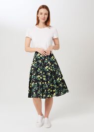 Melina Printed Skirt, Navy Multi, hi-res