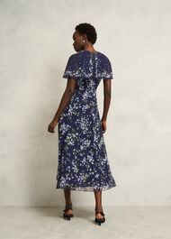 Rosella Cape Dress, Midnight Multi, hi-res
