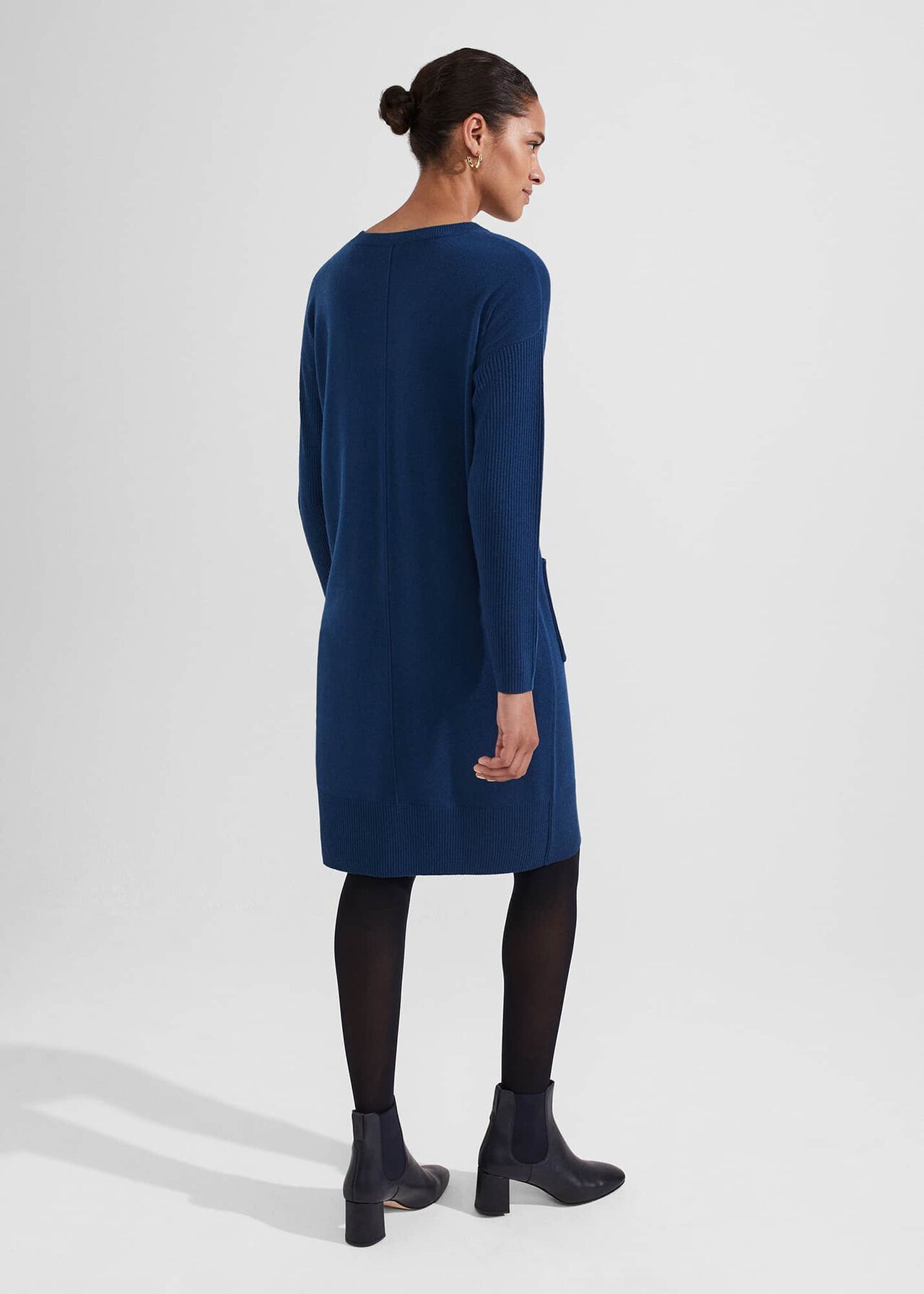 Devora Knitted Dress, Steel Blue, hi-res