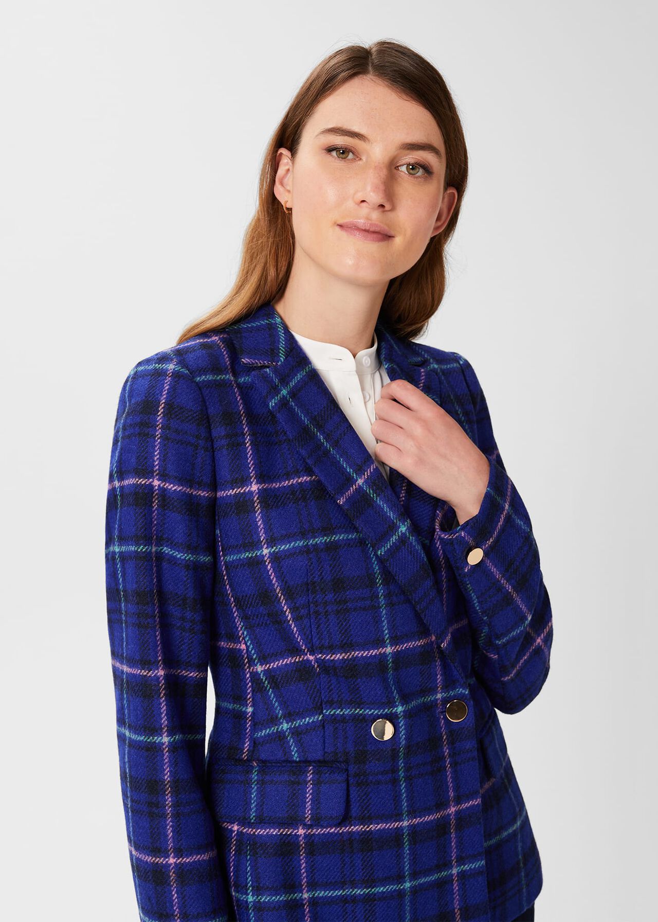 Emberly Wool Jacket, Cobalt Multi, hi-res