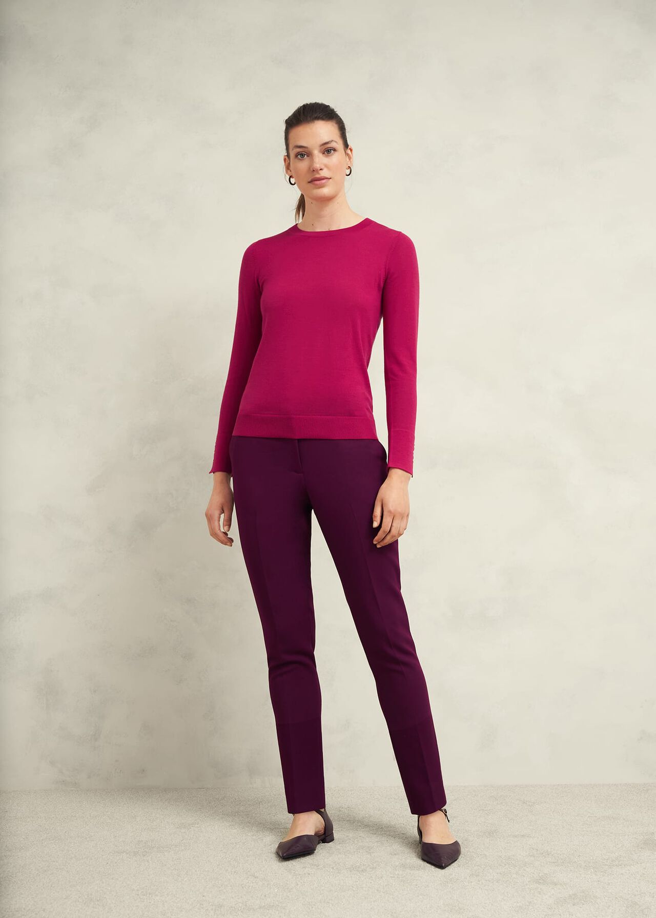 Penny Merino Wool Sweater, Cranberry Pink, hi-res