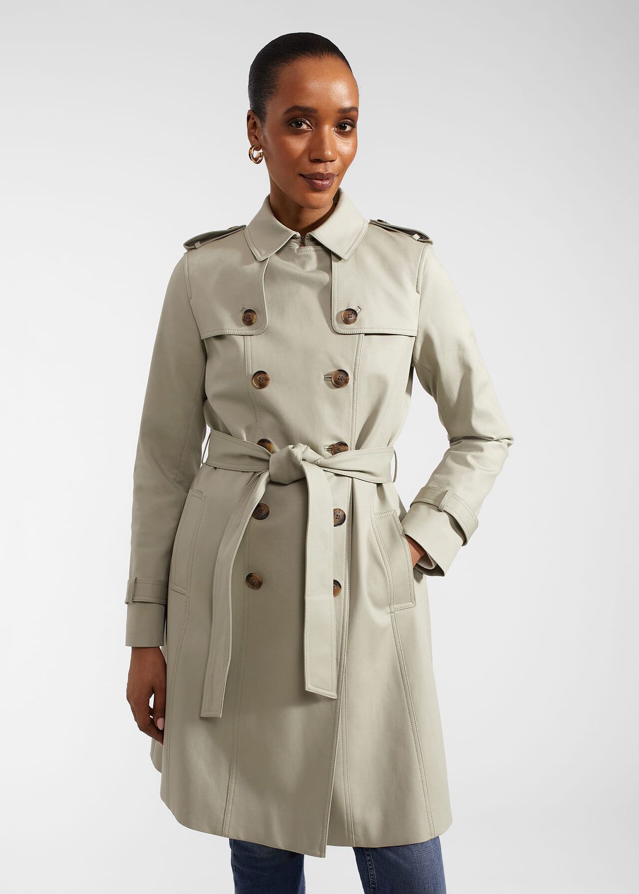 Petite Saskia Shower Resistant Trench Coat | Hobbs UK