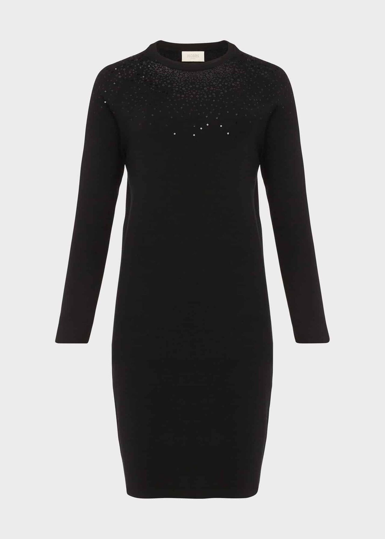 Viviene Knitted Dress, Black, hi-res