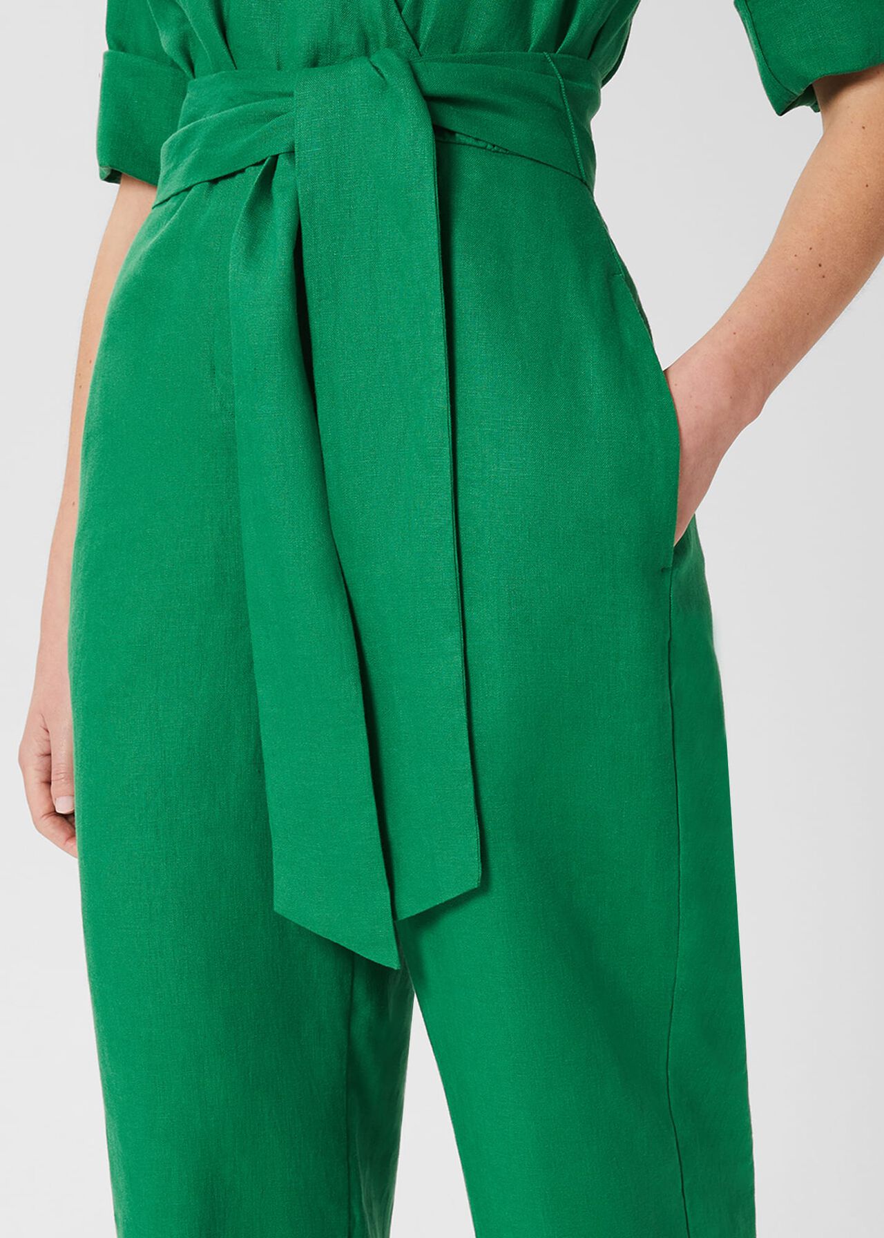 Tazmin Linen Jumpsuit , Amazon Green, hi-res