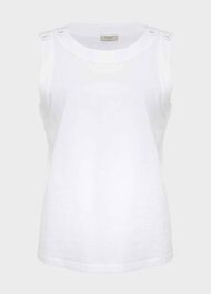 Maddy Cotton Sleeveless Top, White, hi-res
