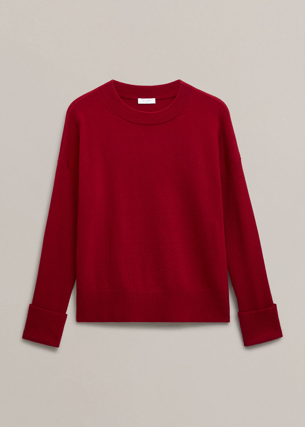 Darla Wool Blend Knitted Jumper, Pomegranate Red, hi-res