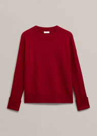 Darla Wool Blend Knitted Jumper, Pomegranate Red, hi-res