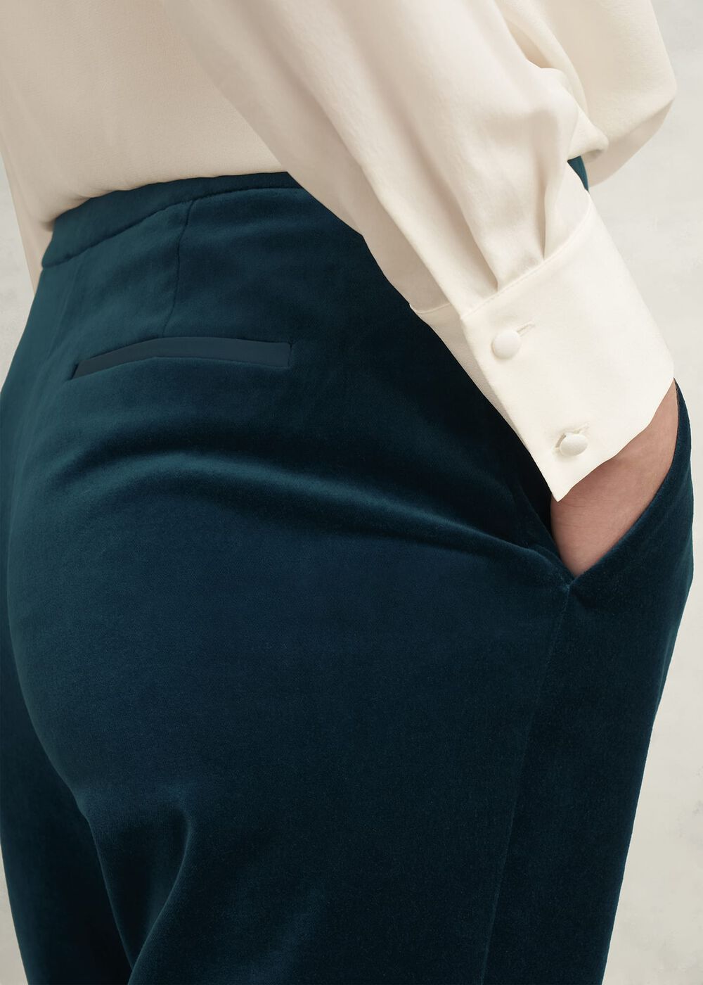 Luna Velvet Straight Pants, Riverside Blue, hi-res