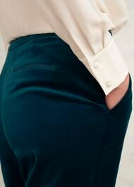 Luna Velvet Straight Trousers, Riverside Blue, hi-res