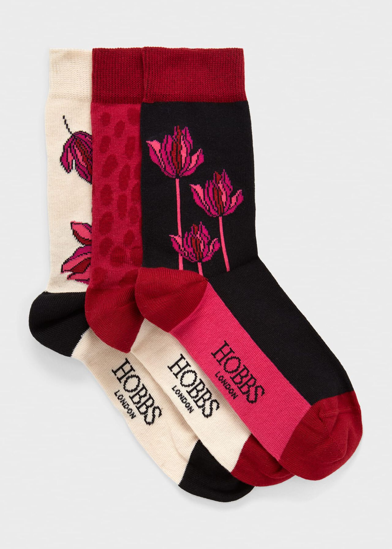 Floral Sock Set, Pink Multi, hi-res