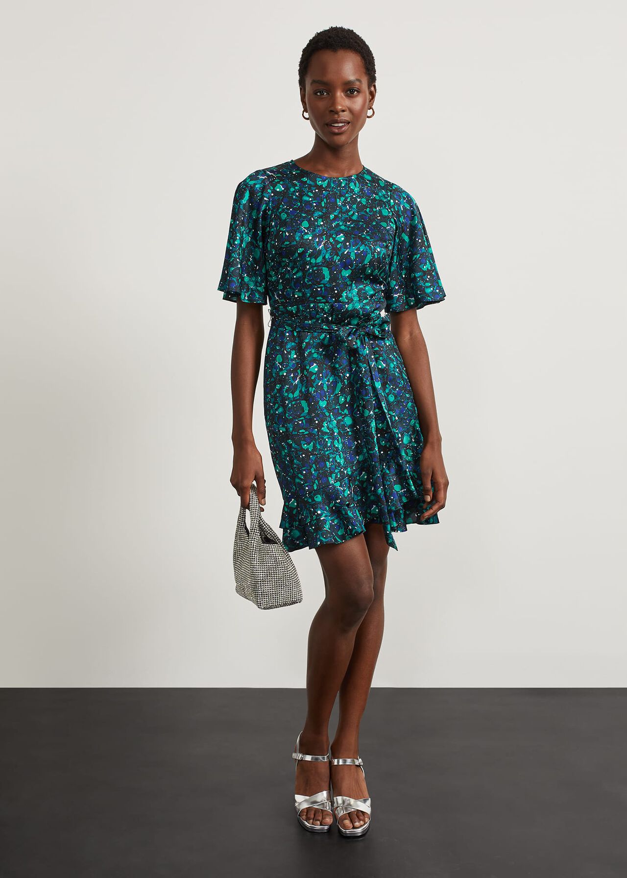 Adley Printed A Line Dress, Navy Multi, hi-res