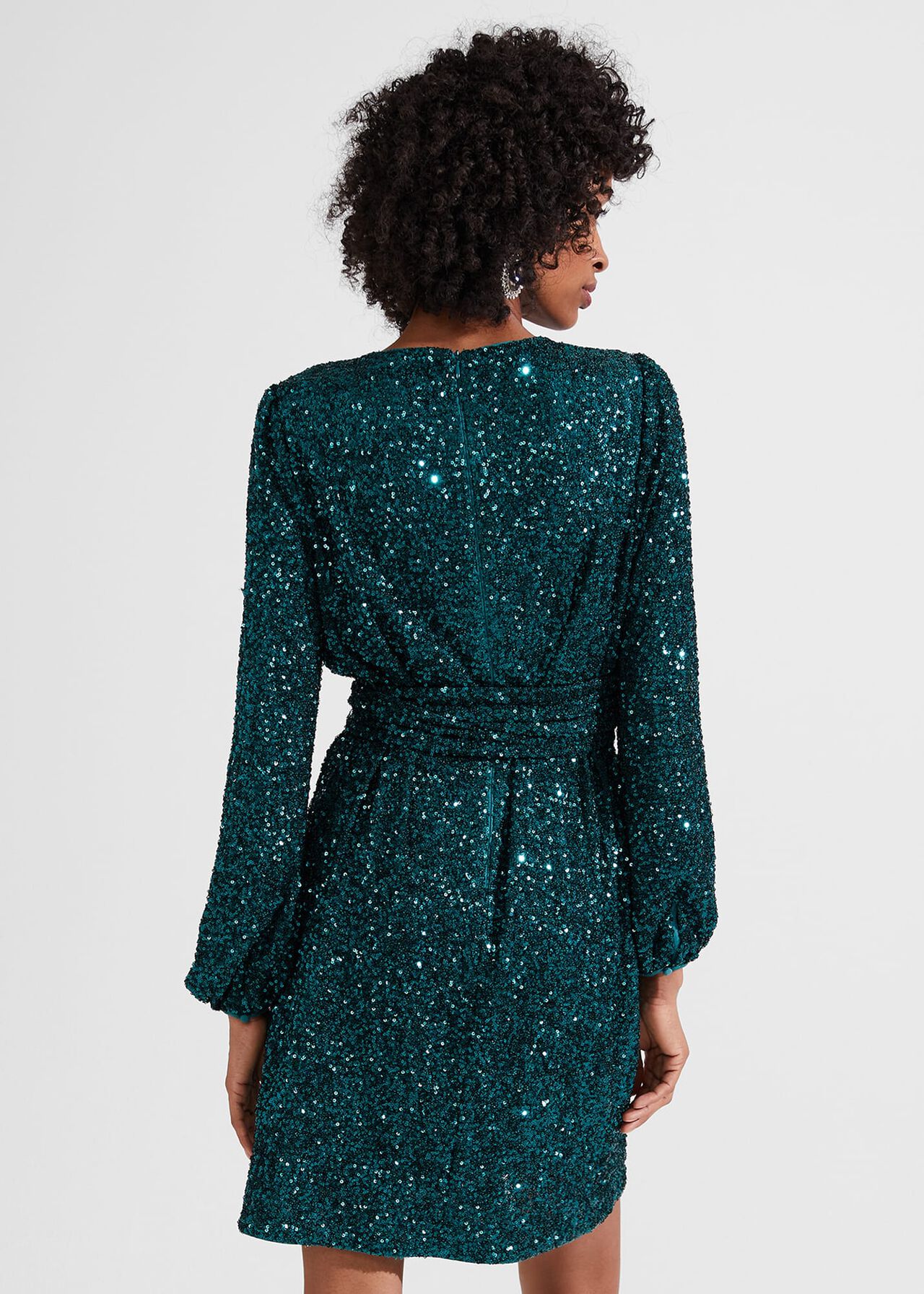 Bette Sequin Dress, Evergreen, hi-res