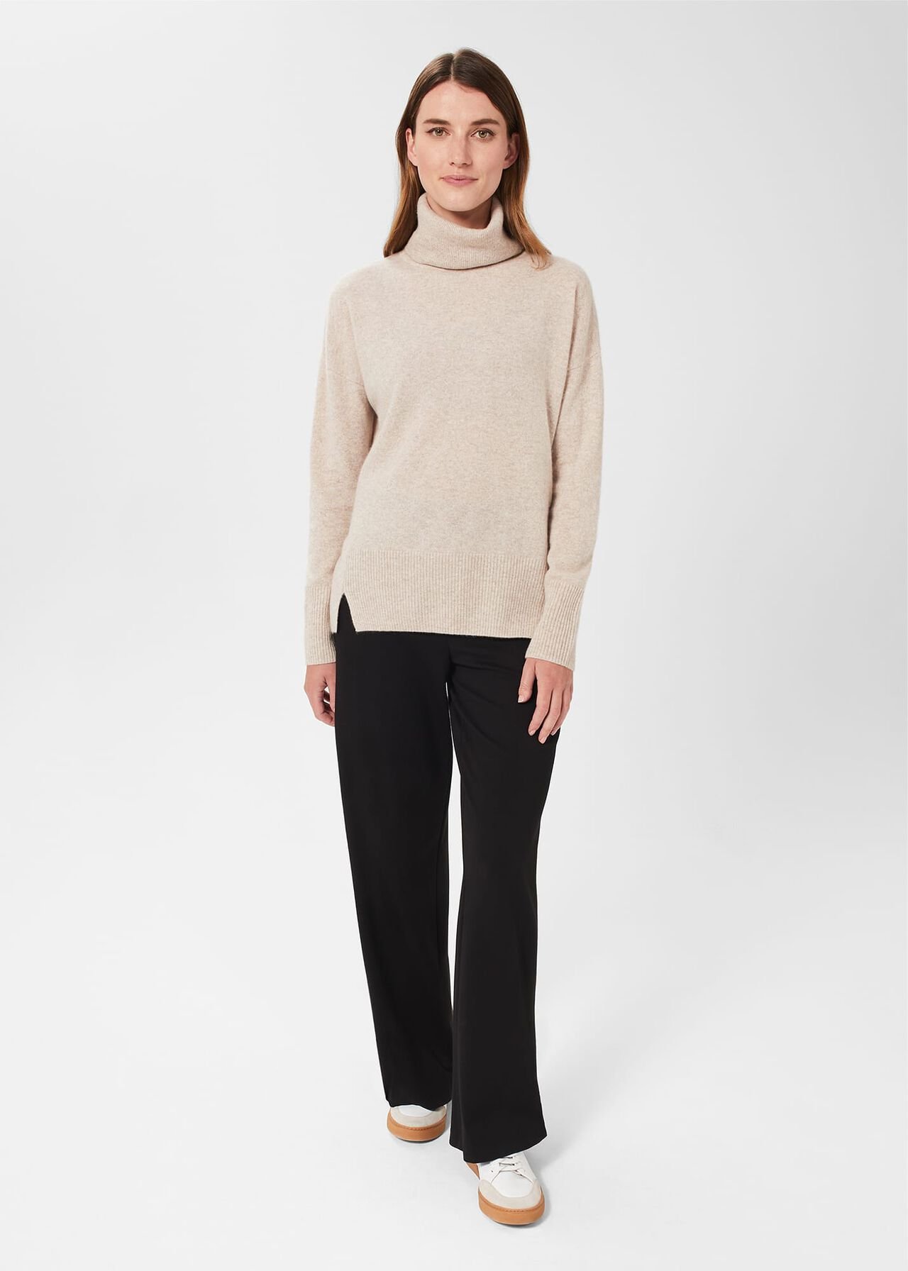 Dahlia Cashmere Sweater, Oatmeal, hi-res